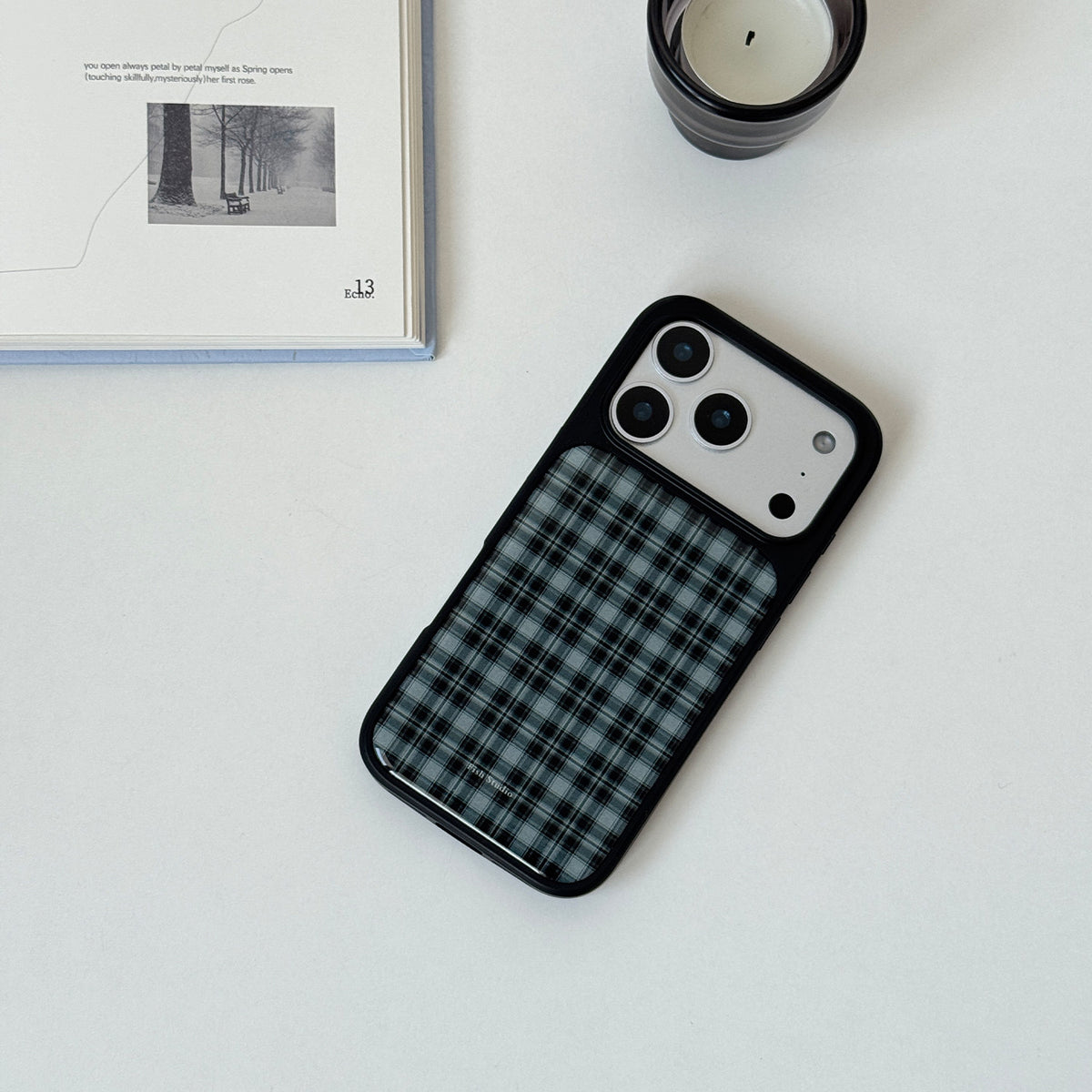 Plaid Resin Epoxy Phone Case-FI011R