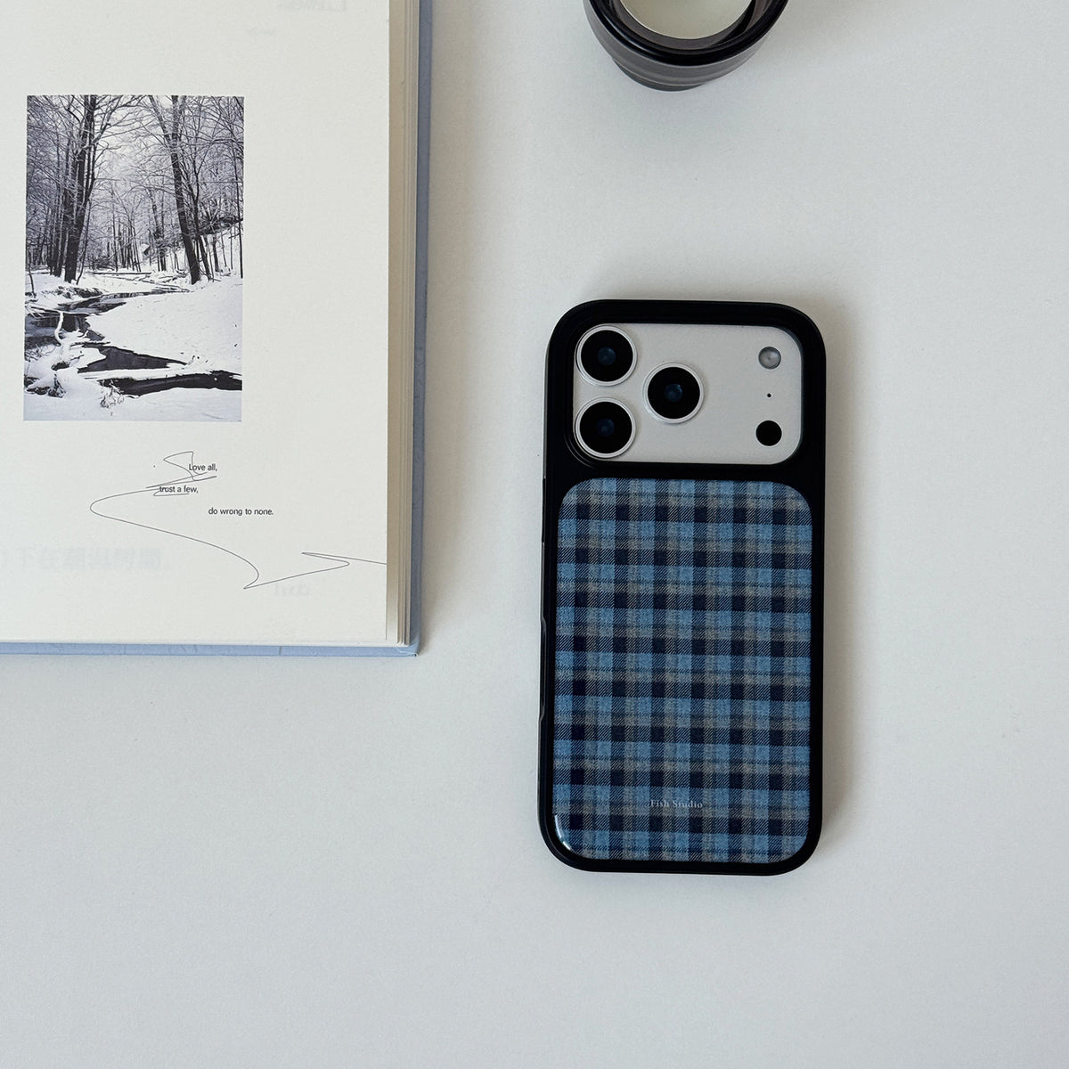Plaid Resin Epoxy Phone Case-FI011R