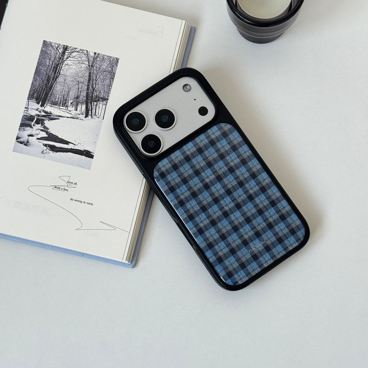 Plaid Resin Epoxy Phone Case-FI011R