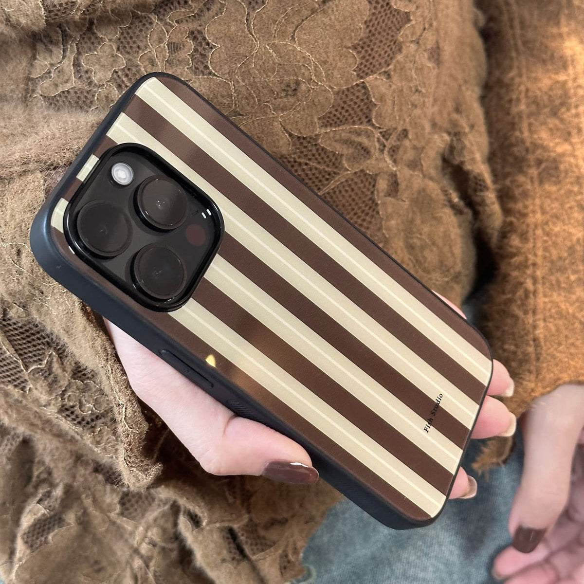 Retro Striped Phone Case-FI026AC
