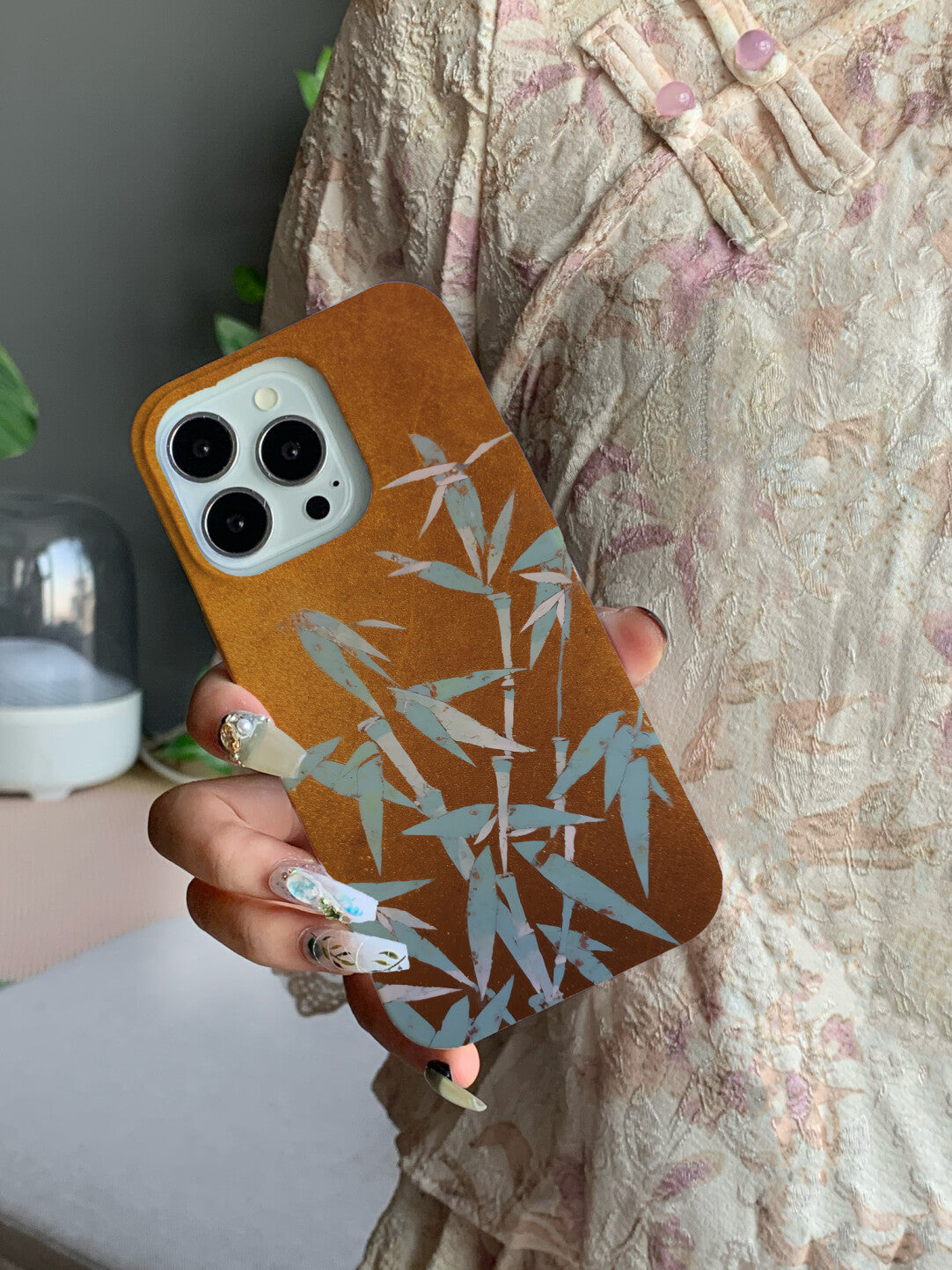 Chinoiserie Emerald Bamboo Phone Case Film Print-GY
