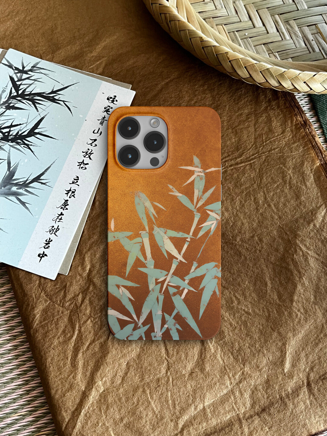 Chinoiserie Emerald Bamboo Phone Case Film Print-GY