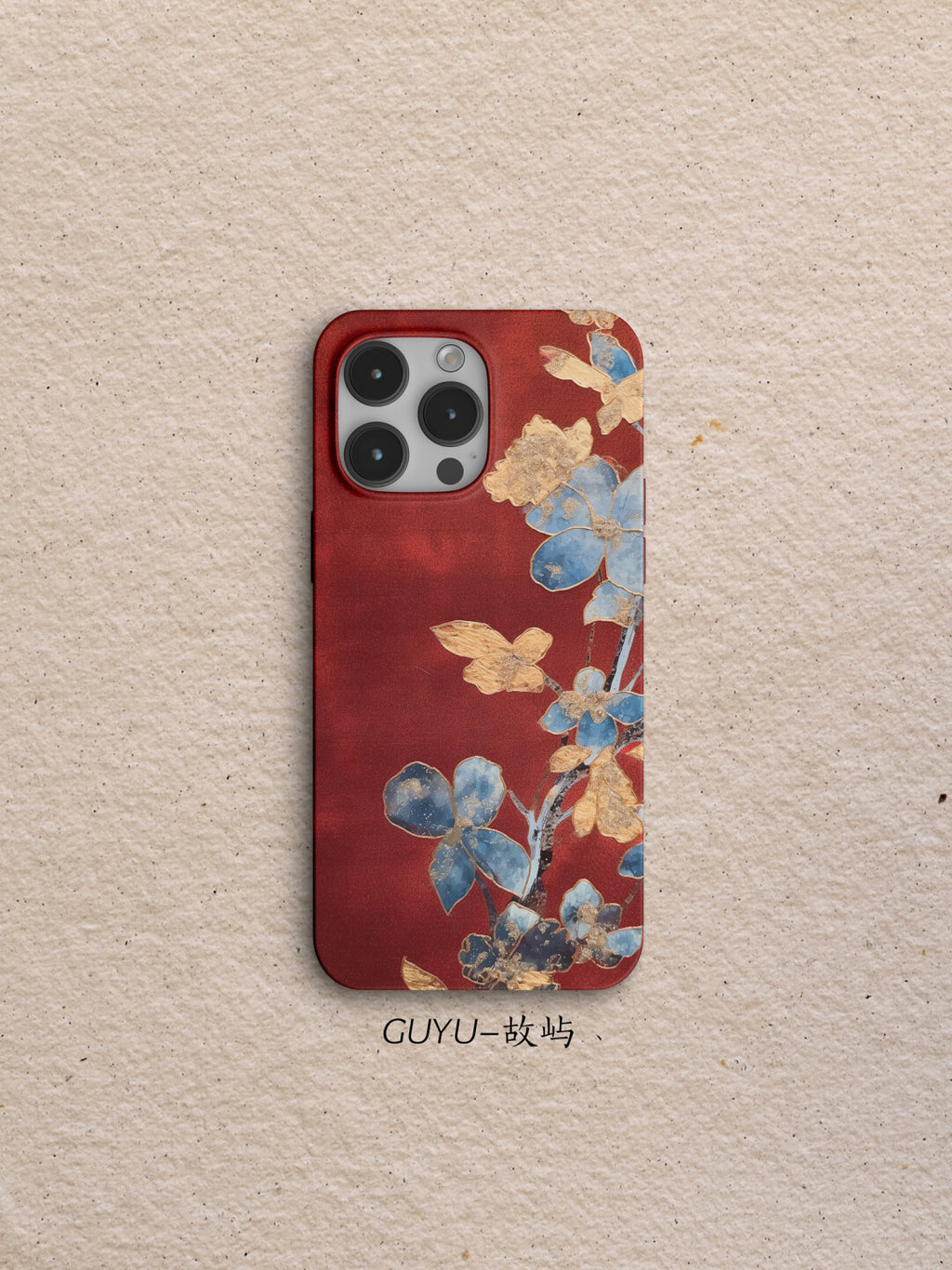 Chinoiserie Floral Red Phone Case Film Print-GY