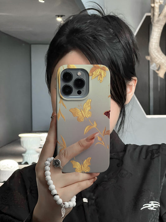 Chinoiserie Golden Branch & Butterfly Phone Case Film Print-GY