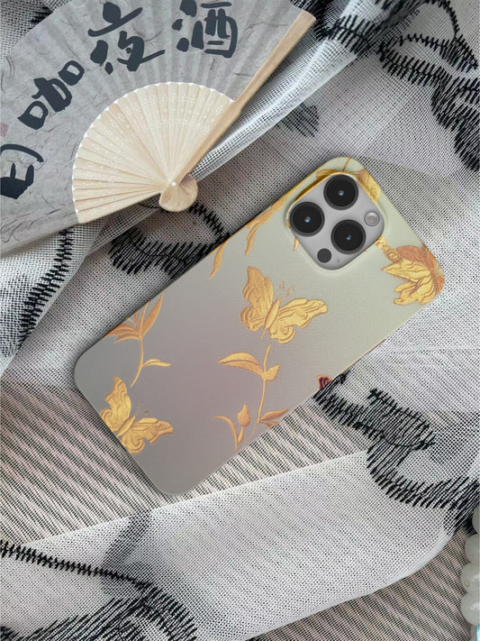 Chinoiserie Golden Branch & Butterfly Phone Case Film Print-GY