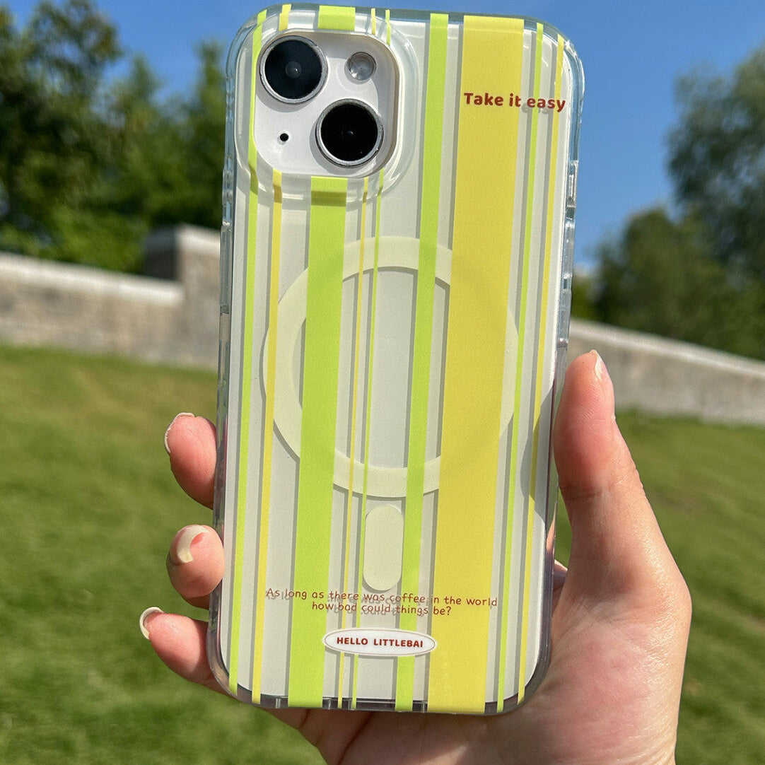 Green&Yellow Stripes Phone Case - LB0007IMD