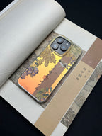 Chinoiserie Ink Wash Flower & Bird Laser Metallic Phone Case-YX
