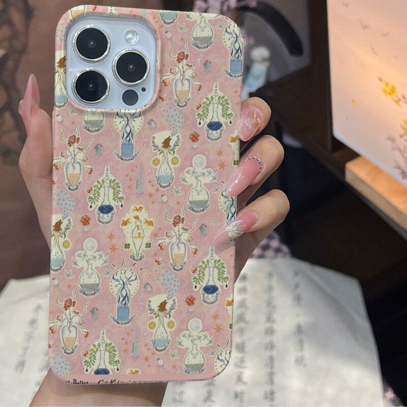 Whimsical Pastel Botanical Vases Film Printed Phone Case-GY