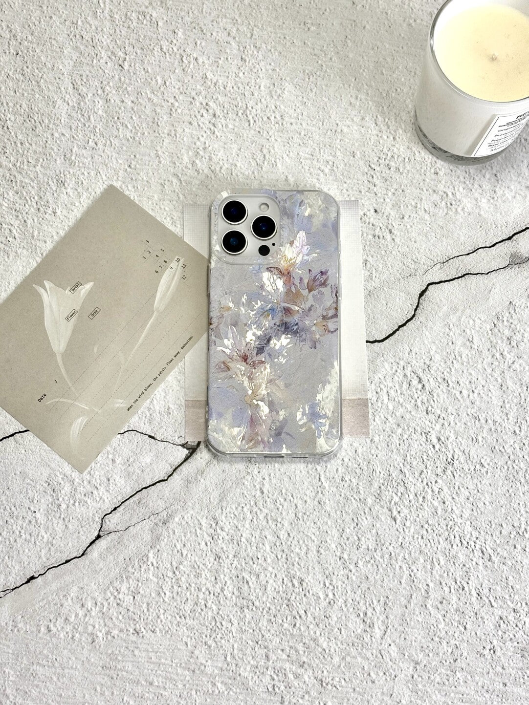 Artistic Metallic Luster Abstract Floral Phone Case Chinoiserie IMD-SSL