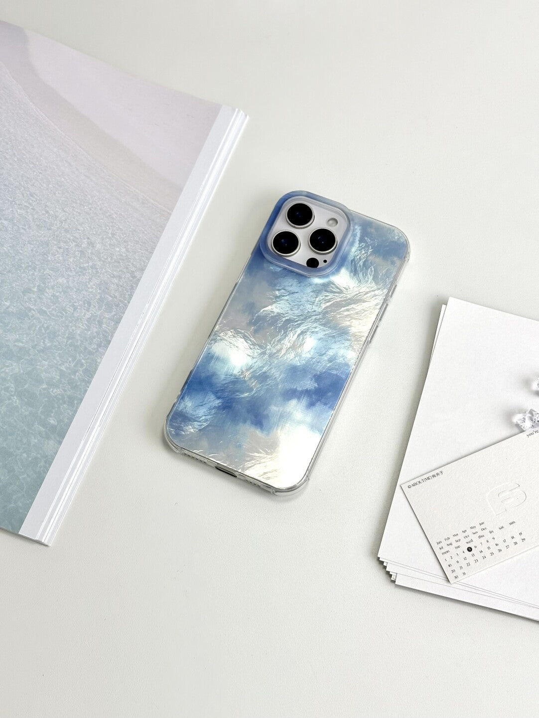 Metallic Luster Mist & Rain Abstract Paint Phone Case IMD-SSL