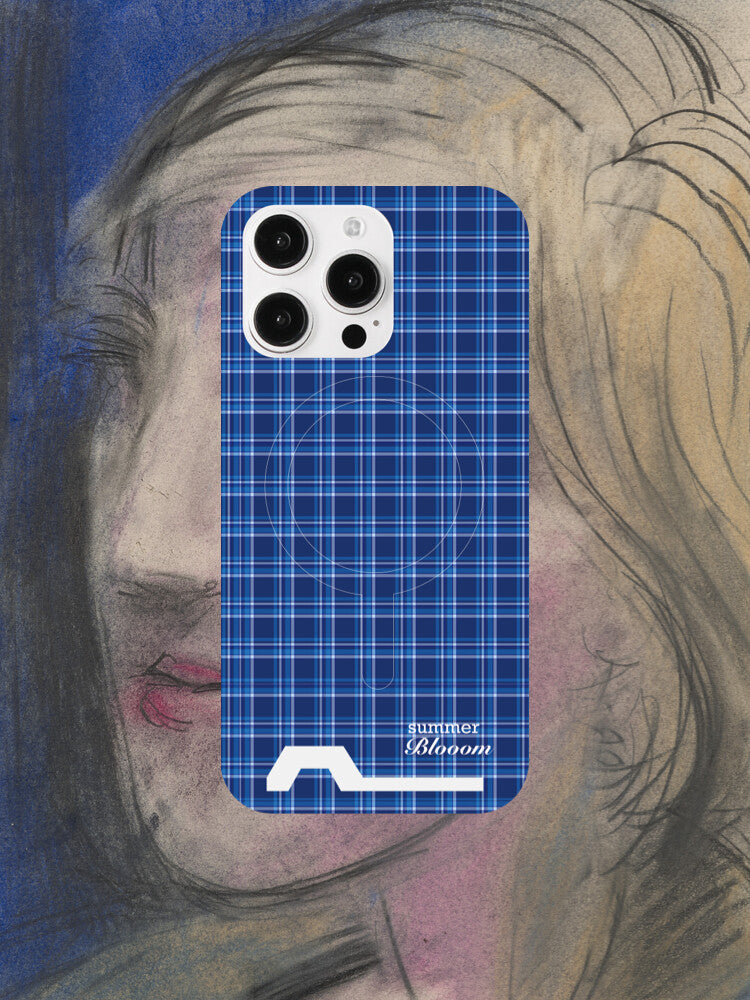 Blue Plaid Pattern Phone Case - SB - 2-in-1 Film Case, MagSafe