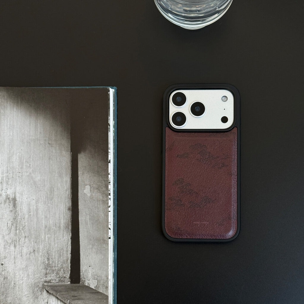 Chinoiserie Retro Red Pine Leather-Texture Phone Case-NS