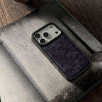 Luxury Floral Dark Purple Leather-Texture Phone Case-NS