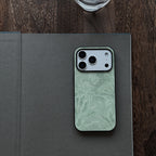 Aesthetic Leaf Silhouette Tempered Glass Phone Case-NS