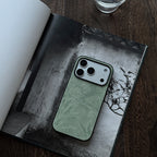 Aesthetic Leaf Silhouette Tempered Glass Phone Case-NS