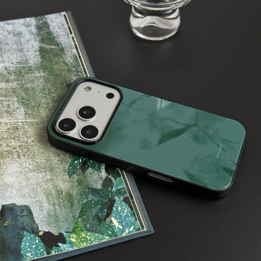 Chinoiserie Leaf Shadows Tempered Glass Case-NS