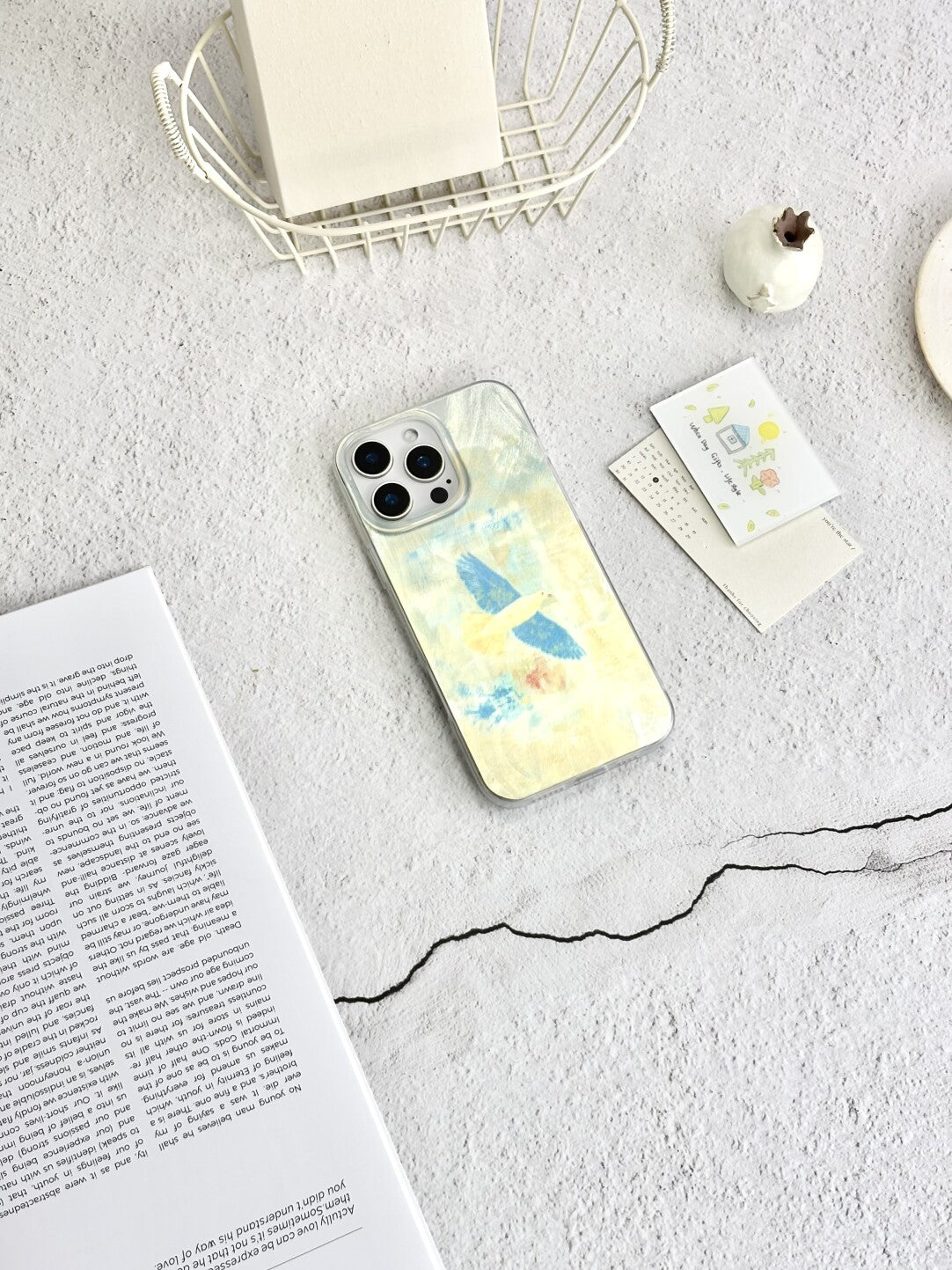 Artistic Metallic Luster Migratory Bird Phone Case Chinoiserie IMD-SSL