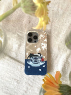 Chinoiserie Black Cat in Teacup IMD Phone Case-YSH