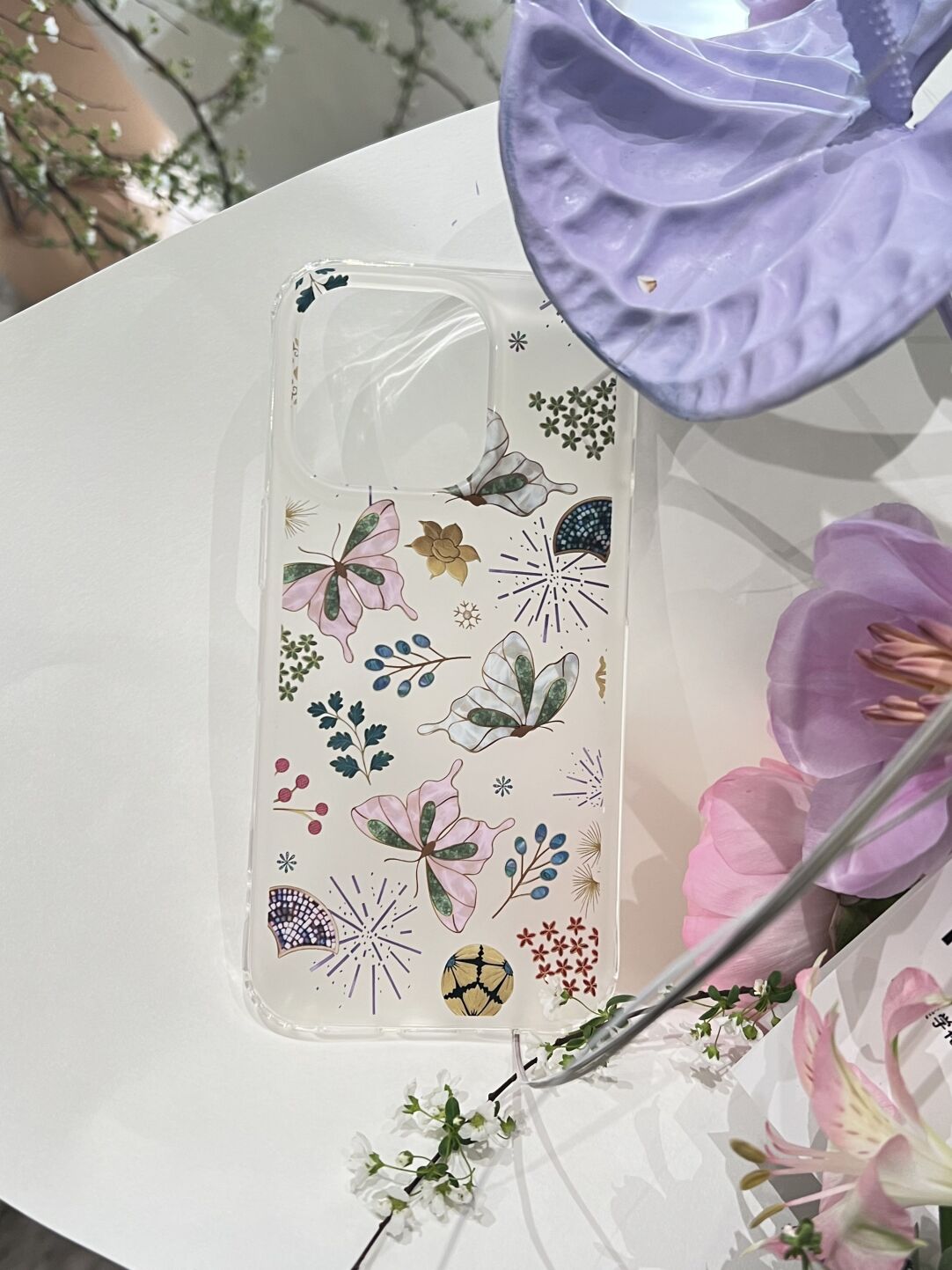 Iridescent Butterfly & Floral Collection IMD Phone Case-YSH