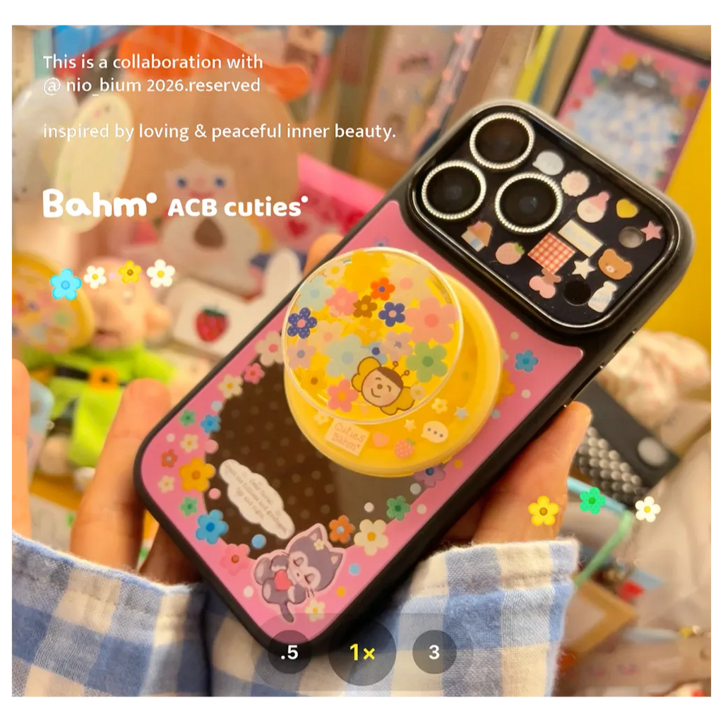 Floral & Kitten Mirror Phone Case - BAM004PC