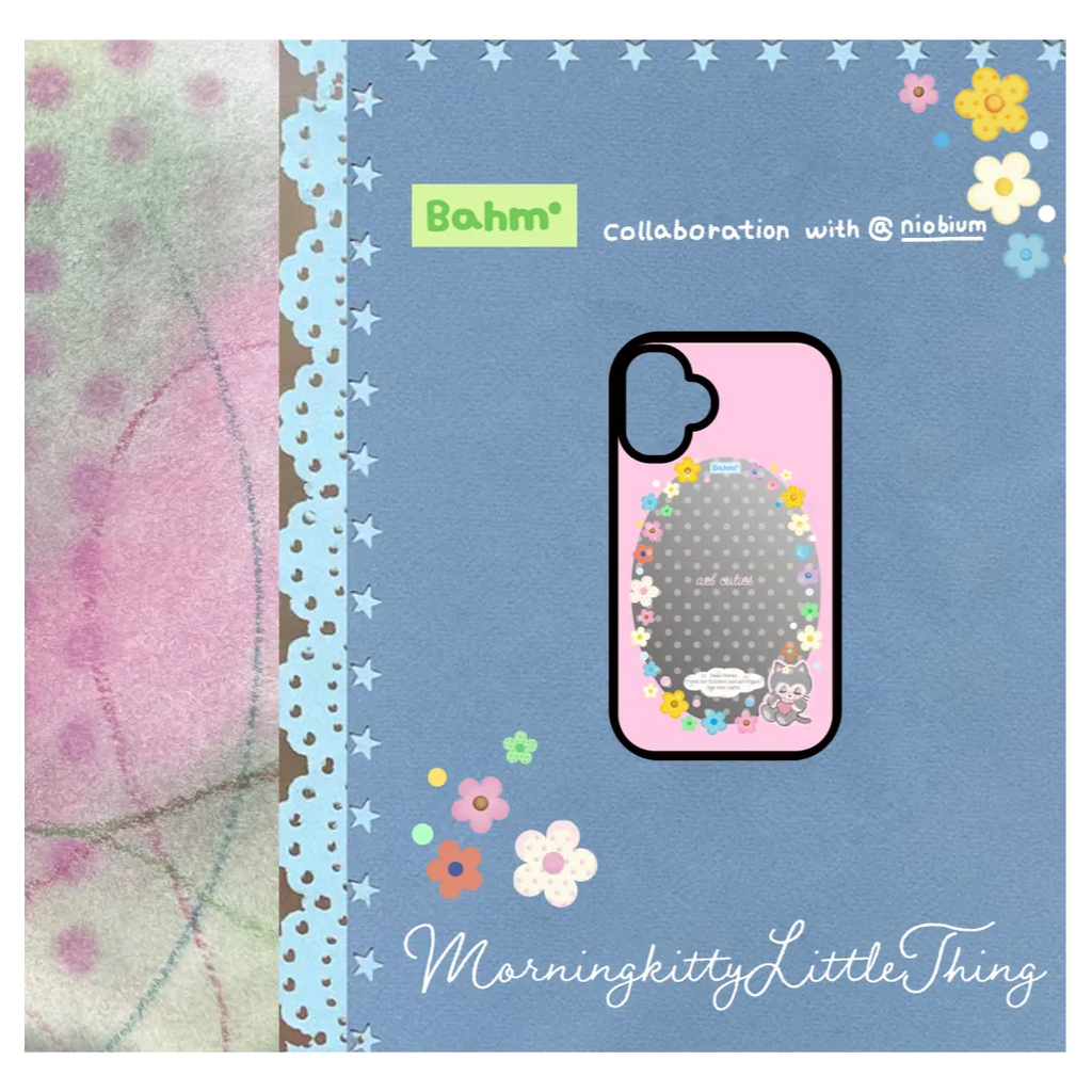 Floral & Kitten Mirror Phone Case - BAM004PC