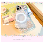 Flower Stems & Bear Clear Phone Case - BAM001IMD