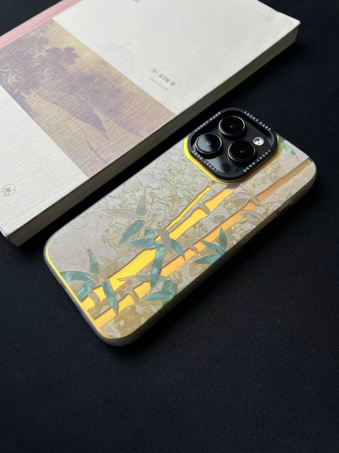 Chinoiserie Verdant Bamboo Laser Metallic Phone Case-YX