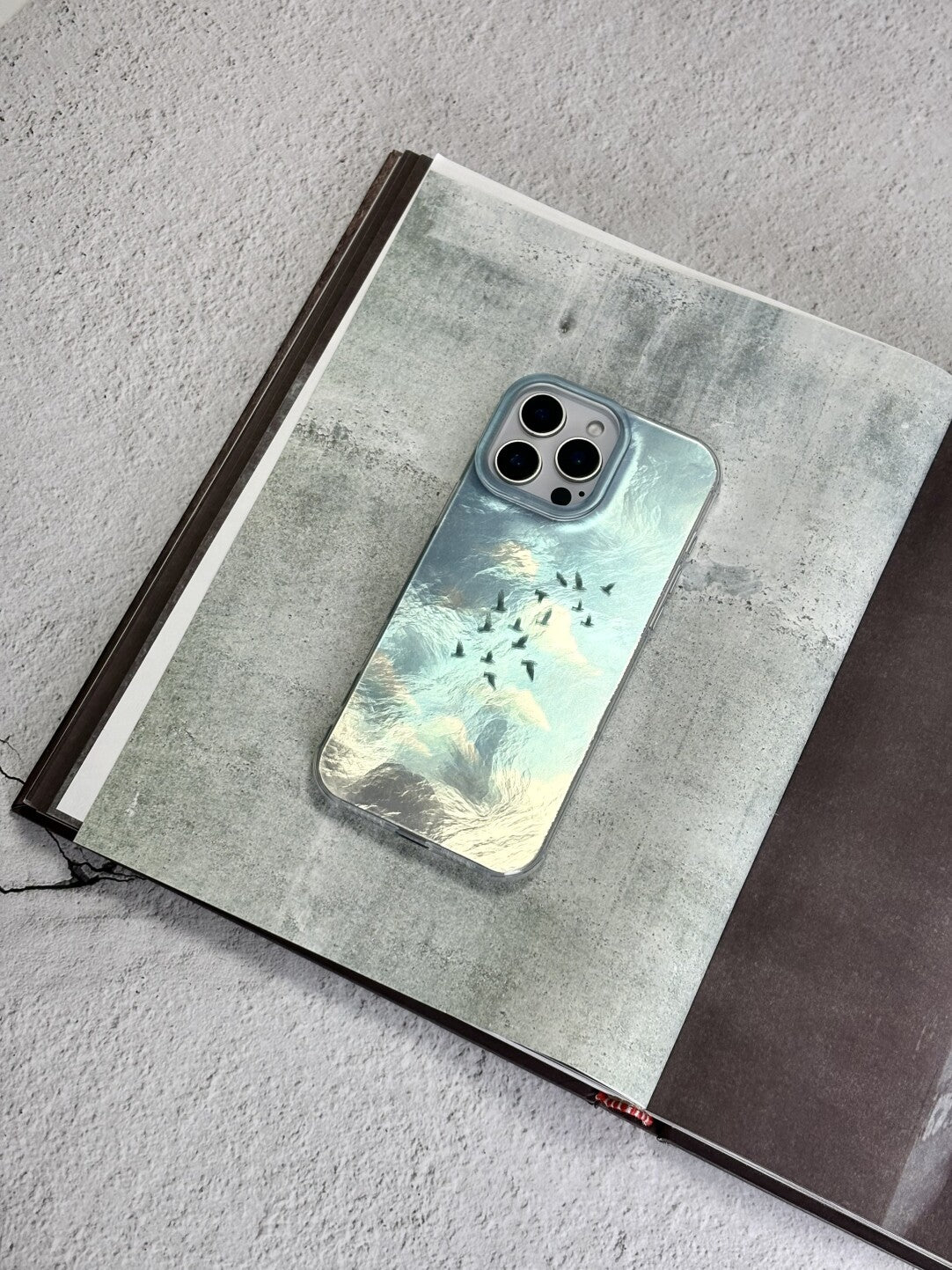 Artistic Metallic Luster Flying Birds Phone Case Chinoiserie IMD-SSL
