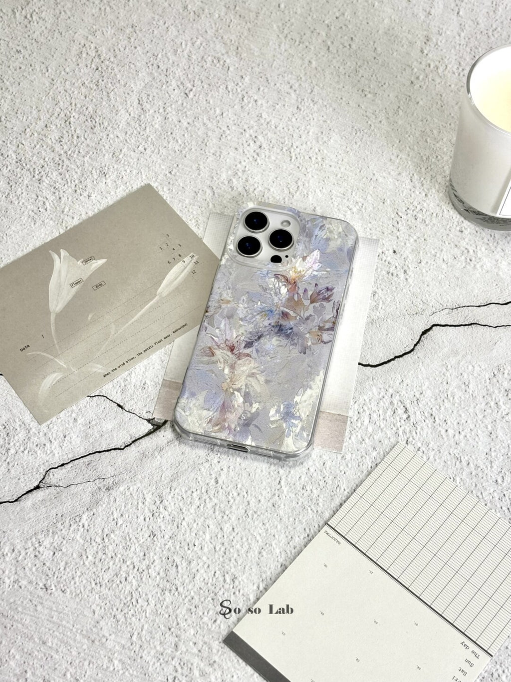 Artistic Metallic Luster Abstract Floral Phone Case Chinoiserie IMD-SSL