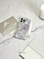 Artistic Metallic Luster Abstract Floral Phone Case Chinoiserie IMD-SSL