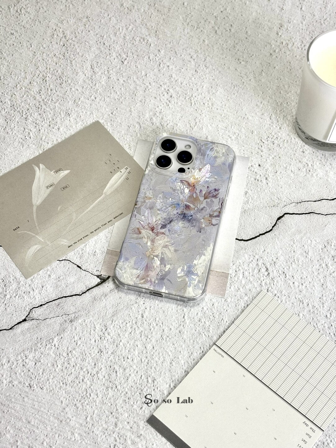 Artistic Metallic Luster Abstract Floral Phone Case Chinoiserie IMD-SSL