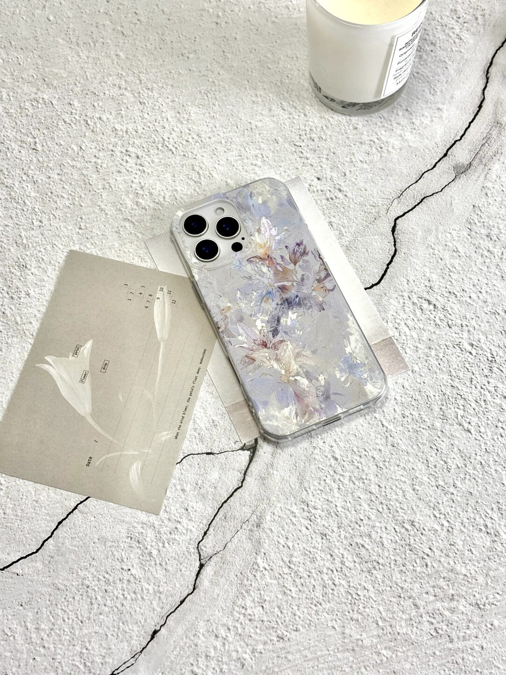 Artistic Metallic Luster Abstract Floral Phone Case Chinoiserie IMD-SSL