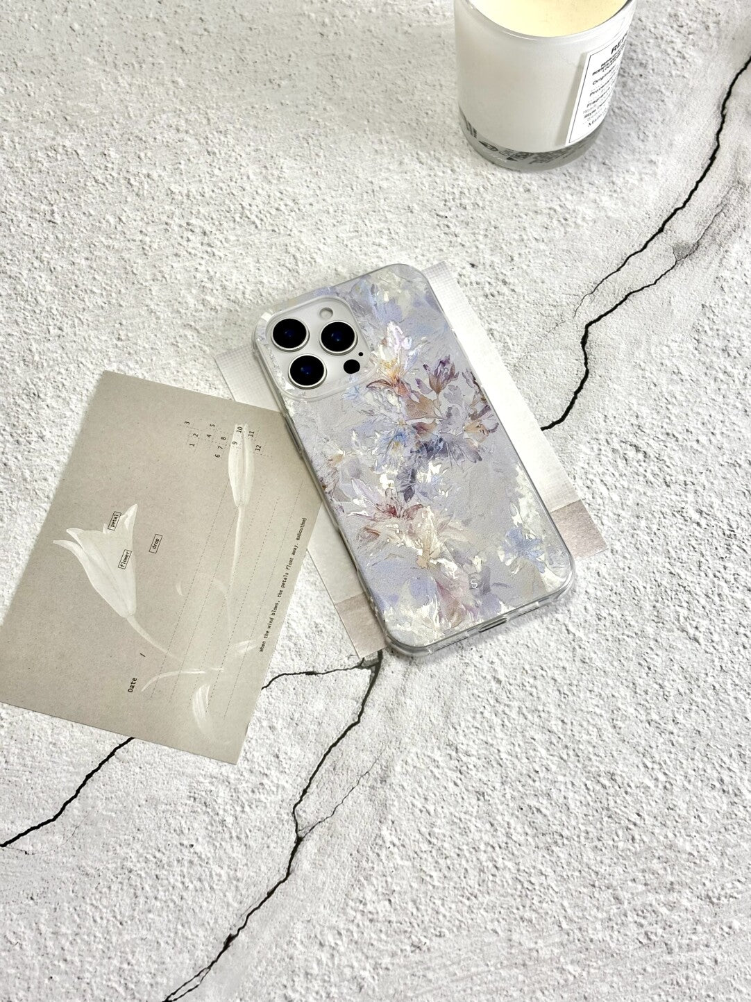 Artistic Metallic Luster Abstract Floral Phone Case Chinoiserie IMD-SSL