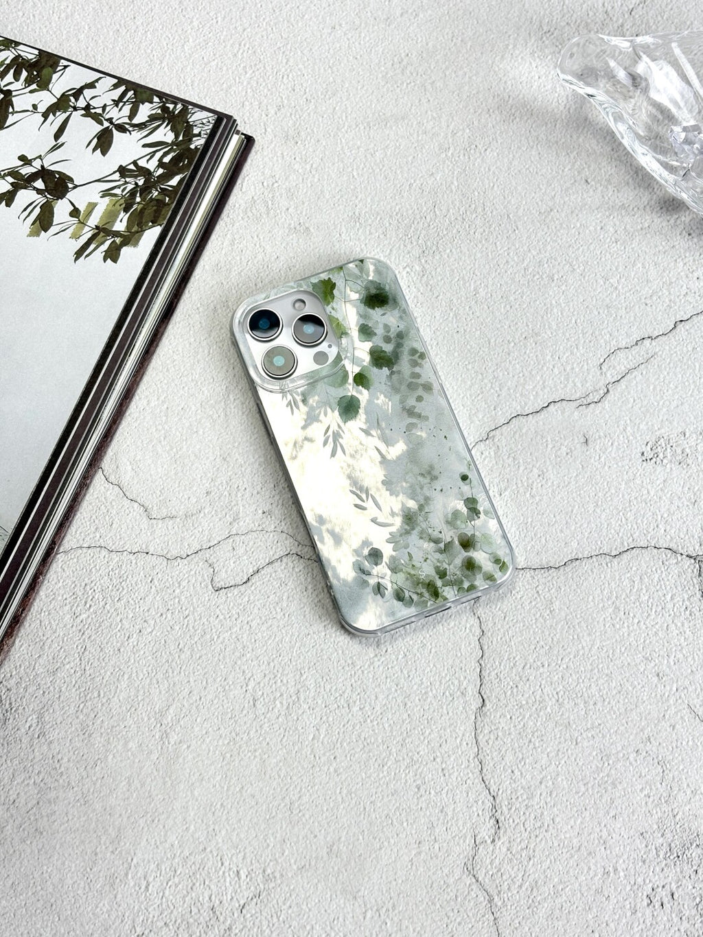 Artistic Metallic Luster Spring Ethereal Leaf Phone Case IMD-SSL