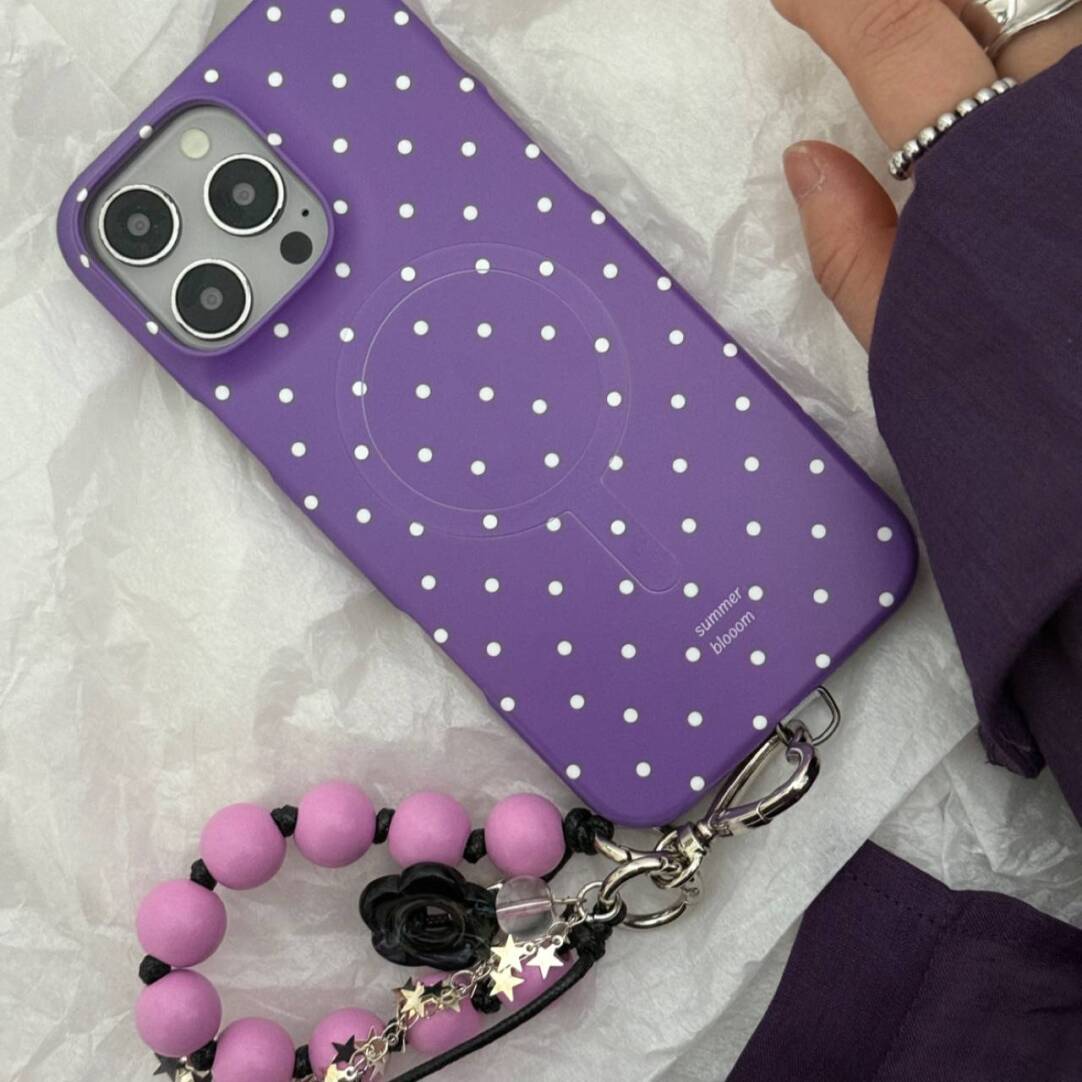 Aesthetic Purple Polka Dot Phone Case with Slot or MagSafe SB-IML