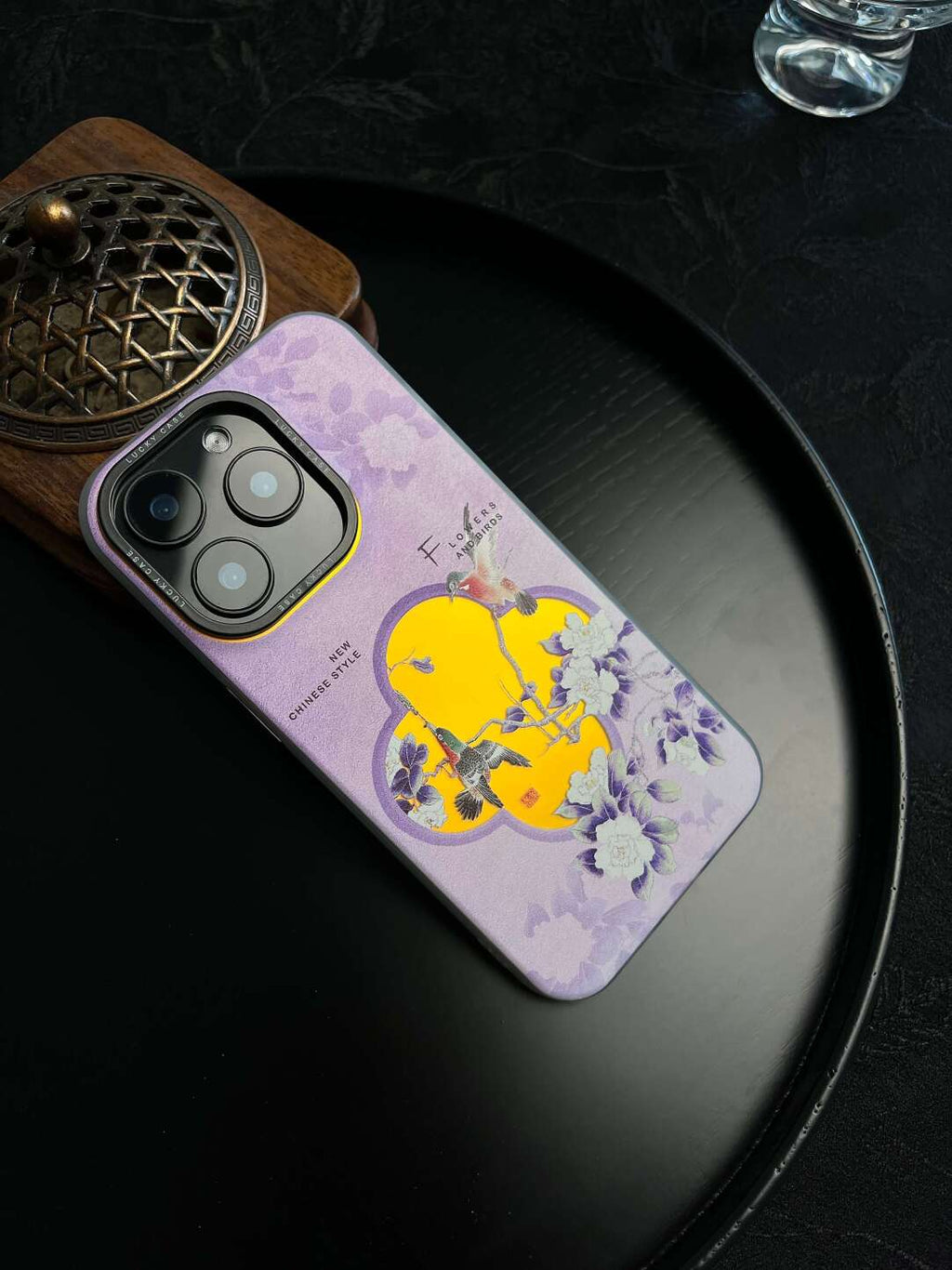 Chinoiserie "Double Happiness" Magpie Laser Metallic Phone Case-YX