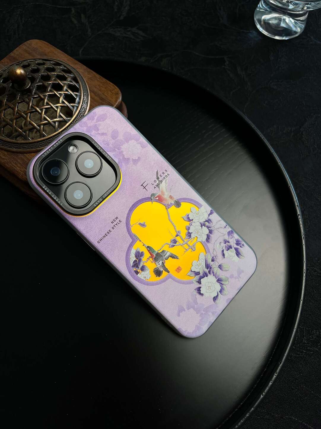 Chinoiserie "Double Happiness" Magpie Laser Metallic Phone Case-YX