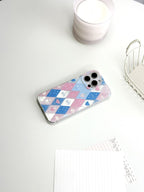 Artistic Metallic Luster Heartbeat Rhombus Phone Case IMD-SSL