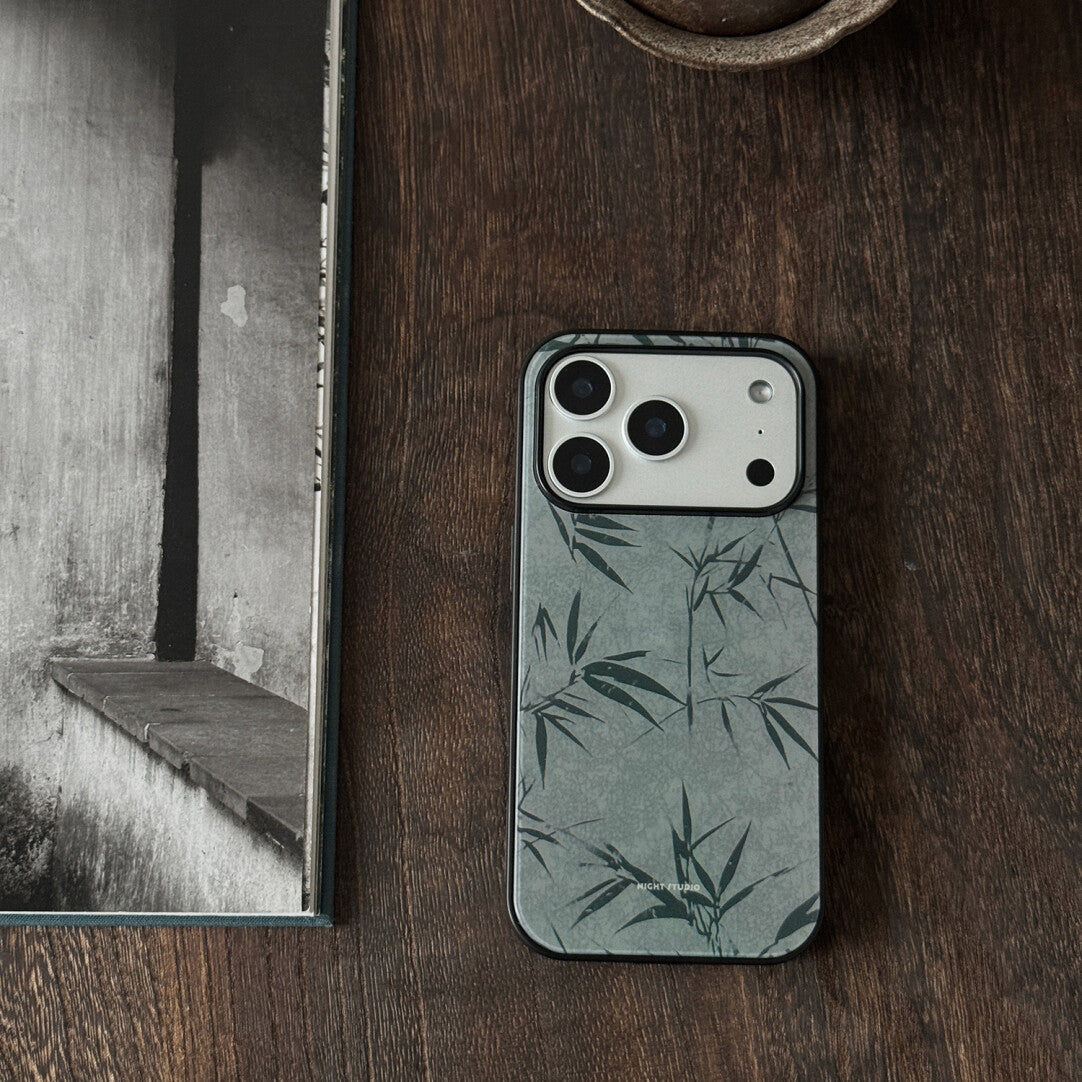 Chinoiserie Bamboo Shadow Matte Acrylic Phone Case-NS