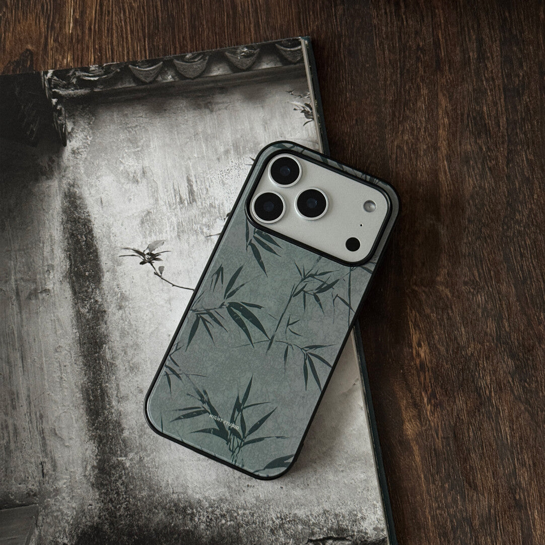 Chinoiserie Bamboo Shadow Matte Acrylic Phone Case-NS