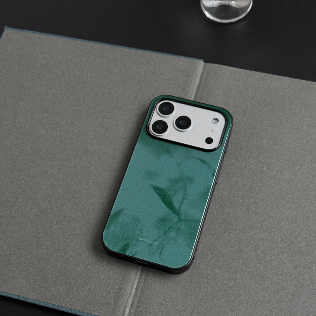Chinoiserie Leaf Shadows Tempered Glass Case-NS