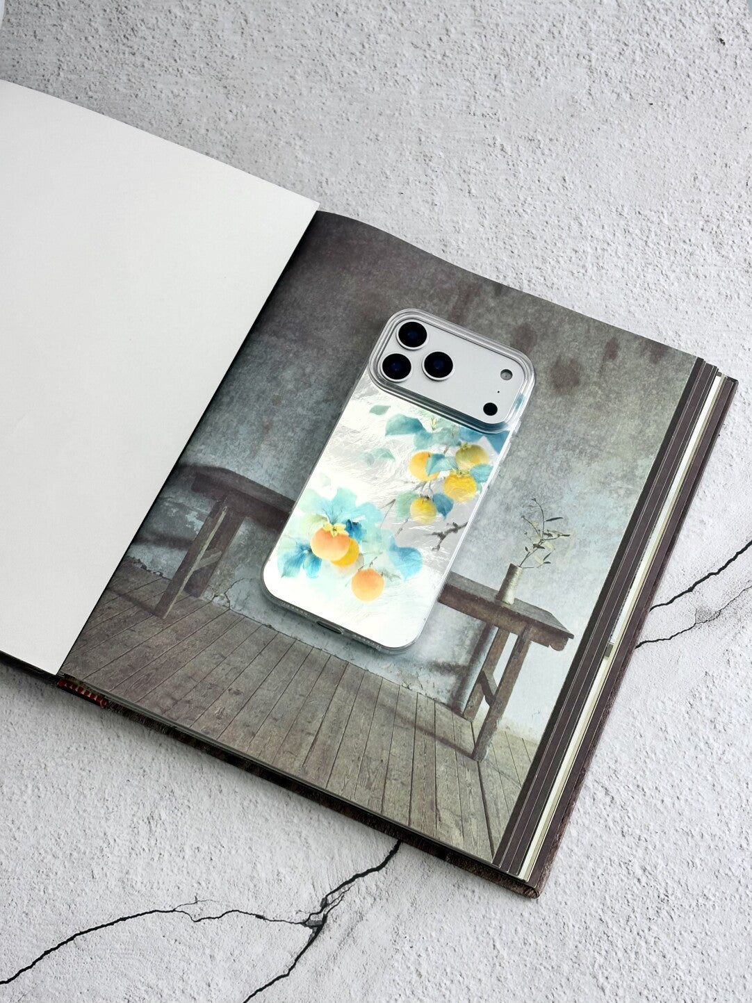 Artistic Metallic Luster Oriental Persimmon Phone Case Chinoiserie IMD-SSL