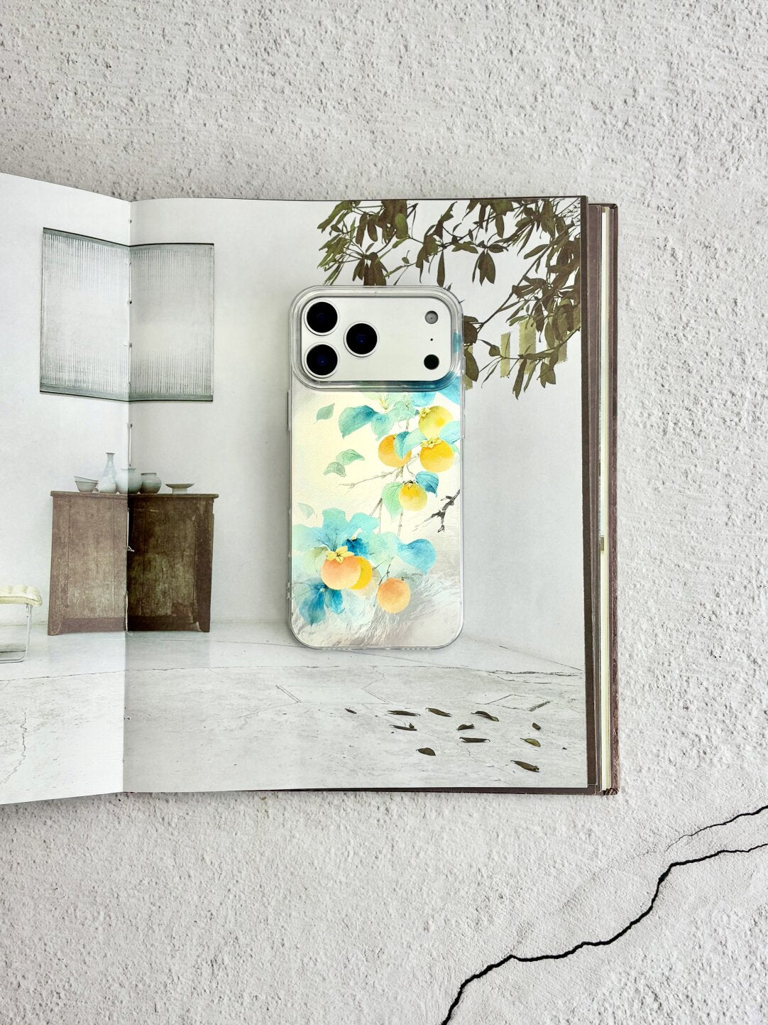 Artistic Metallic Luster Oriental Persimmon Phone Case Chinoiserie IMD-SSL