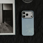 Mirror-Clear Sky Blue Tempered Glass Phone Case-NS