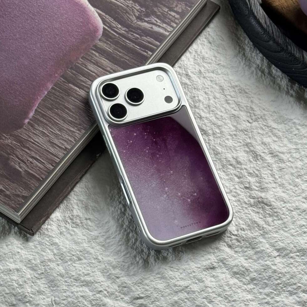 Luxury Purple Snowdrift Tempered Glass Phone Case-CHO