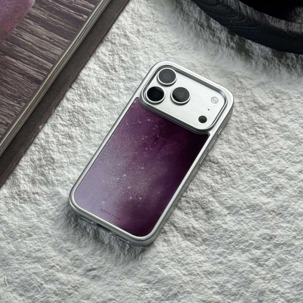 Luxury Purple Snowdrift Tempered Glass Phone Case-CHO