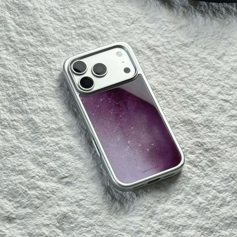 Luxury Purple Snowdrift Tempered Glass Phone Case-CHO