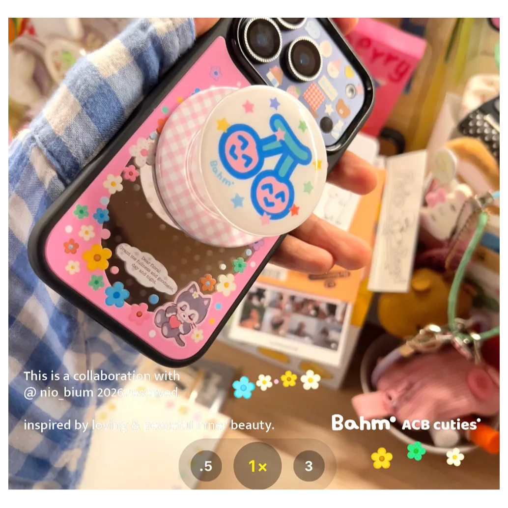 Floral & Kitten Mirror Phone Case - BAM004PC