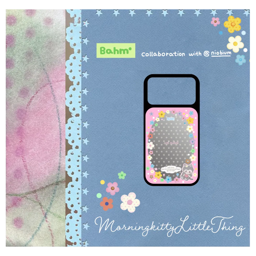 Floral & Kitten Mirror Phone Case - BAM004PC