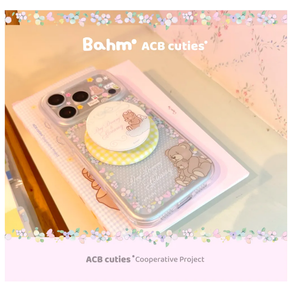 Flower Stems & Bear Clear Phone Case - BAM001IMD